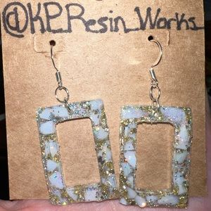 Handmade Square Resin dangle earrings